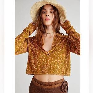 Free people cherie polo sweater